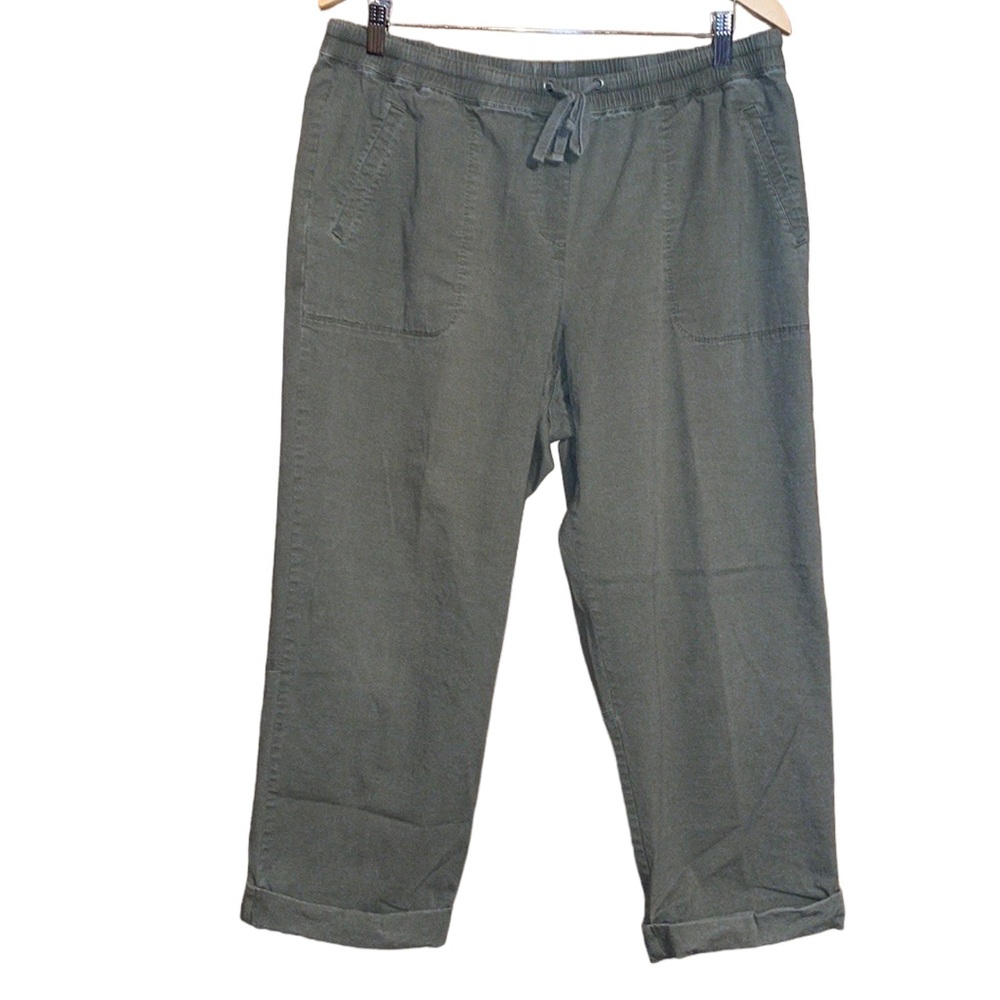 •J JILL•SAGE HIGH WAISTED CROPPED CUFFED ANKLE PANT SIZE LARGE EUC
